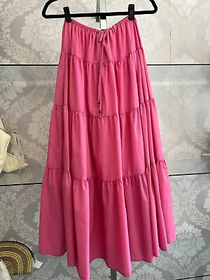 $169.90 • Buy STAUD Pink Wild Orchid Tiered  Lucca  Skirt Style# 214-4088 Sz S $285 NWT