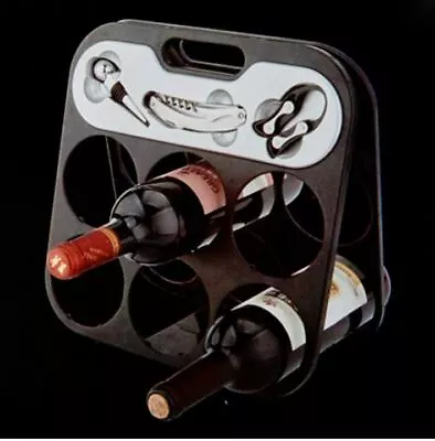 $12.99 • Buy 6 Bottle Countertop Wine Rack Stainless Steel Corkscrew Wine Stopper Foil Cutter