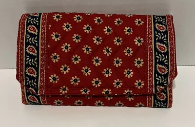 Vera Bradley  Americana Red  Floral/Paisley Wallet Trifold Clutch Crossbody Bag • $14.99