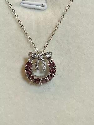 925 Sterling Silver Pyrope Purple Garnet Wreath Pendant Necklace • $19.99