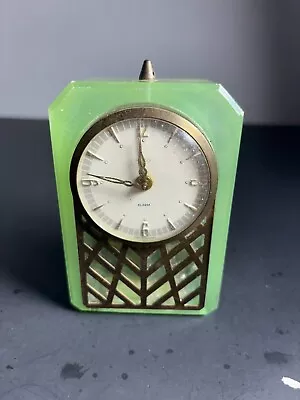 Vintage Green Lucite Clock Thorens Plays What A Beautiful Morning • $64.88