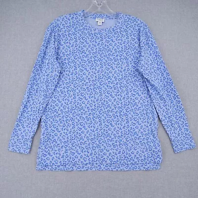 J. Crew T-Shirt Womens 2XS XXS Blue Animal Print Long Sleeve Stretch • $14.99