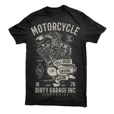 T Shirt Mens Motorcycle Biker Motorbike Top Racer Cafe Bike Classic Garage S-3XL • £12.99