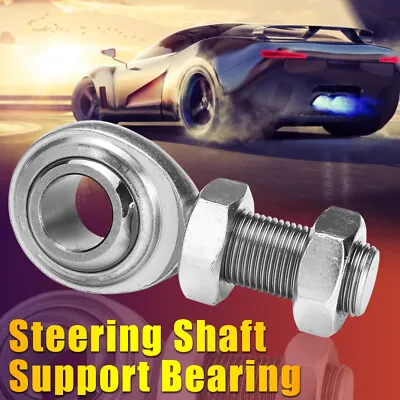 Universal Silver Street Rod 3/4  Round Or DD Steering Shaft Support Bearing Heim • $16.14
