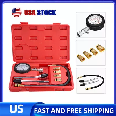 Cylinder Compression Tester Gas Petrol Engine Gauge Tool Kit For Car Motorcycle  • $17.99