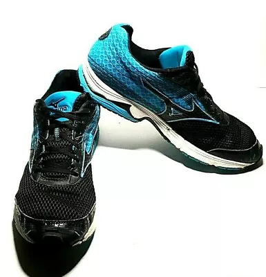 Mizuno Wave Sayonara 3 Black Blue Running Shoes Men's Size 14 (M-30) • $49.95