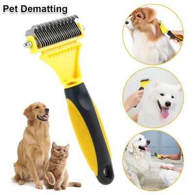 Pets Dog Cat Comb Brush Grooming Tool Massage Shell Undercoat Rake Dematting H • £7.66