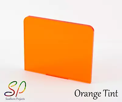 Orange Amber Tint Acrylic 3mm Cast Acrylic Sheet In Transparent Orange Amber  • £7.55