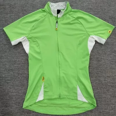 MAVIC Cycling Jersey Womens Size Small Race Cut Green/White Sleekwick ST Airmesh • $10.50