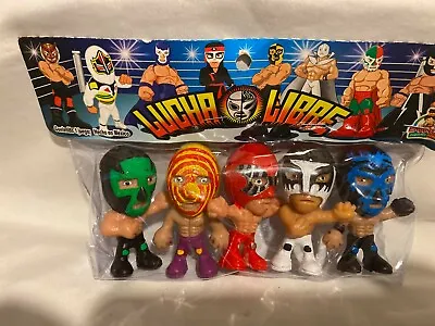 LUCHA LIBRE SET Luchadores Cabezones 3    Action Figures Mexican Toys Set # 5 • $19.99