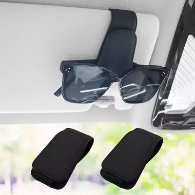 SUNCARACCL 2 PCS Sunglass Holder For Car Visor Magnetic Leather Eyeglass Hanger • $14.70