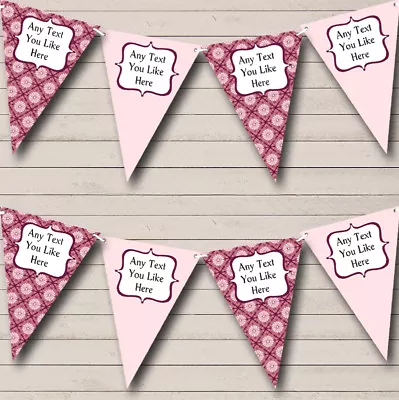Party Banner Bunting Vintage Retro Floral Pink Shabby Chic Garden Tea • £8.49