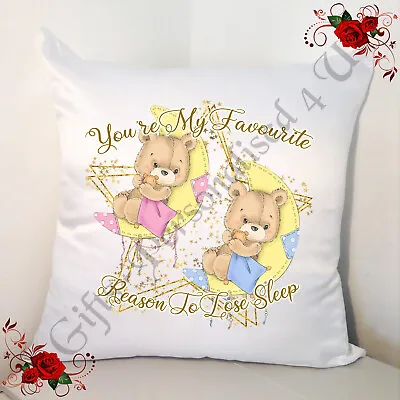 Designed 18  Cushion - New Born Baby Twins - Reason To Lose Sleep - Design 3 • £15.99