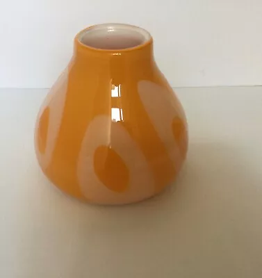 Vintage Mid Century Modern Orange And White Cased Glass Vase • $17.99