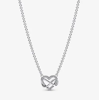 Authentic Pandora Sparkling Infinity Heart Collier Necklace ALE S925  • £29