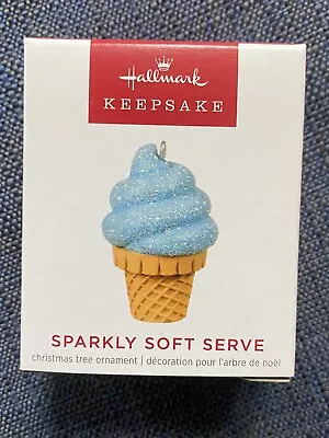 Hallmark 2022 Sparkly Soft Serve Ice Cream Cone Miniature Ornament • $11.99