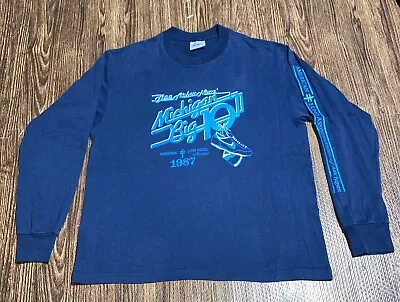 Vintage Tee Jays Hef T Shirt Mens Large Blue Single Stitch Long Sleeve 1987 Nike • $100