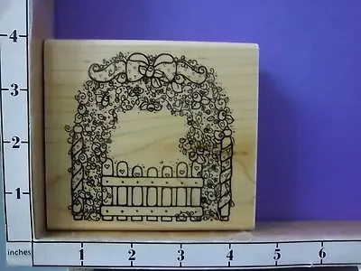 Rose Garden Arbor With Gate Bow Hearts  Rubber Stamps 30O • $29.95