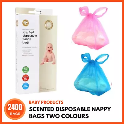 2400 X DISPOSABLE NAPPY BAGS Scented Single Use Diaper Disposal Bag Rubbish BULK • $94.95