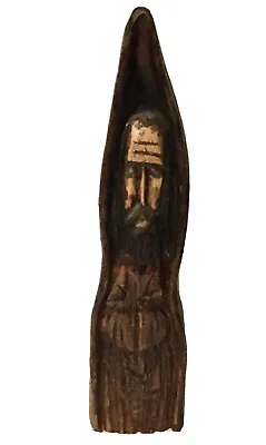 VTG Tall Hand Carved Wood Catholic Monk Priest Praying W/ Bible Figure 13.5” H • $29.99