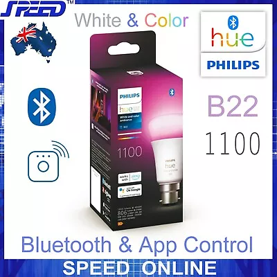 PHILIPS Hue White & Color Ambiance 1100 A60 Smart Bulb - B22 - Bluetooth & WiFi • $100