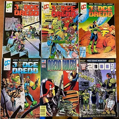 Judge Dredd 6 Comic Lot: #20 #21/#22 #23/#24 #25 DREDD RULES! - QC Fleetway • $6.95