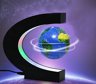 Creative C Shape Magnetic Levitation Floating Globe World Map With Colorful LED • $26.99