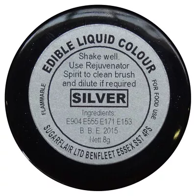 50 X Sugarflair SILVER Edible Liquid Colour Paint For Sugarcraft Cake Decoration • £86.99