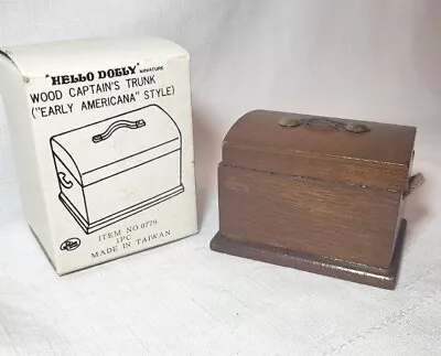 Dollhouse Miniature Vintage Walnut Trunk Chest Hello Dolly 1:12 Scale • $10