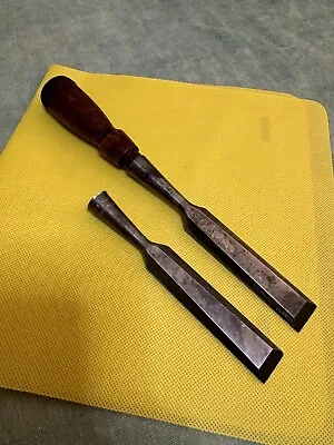 Lot Of 2 Vintage Stanley No. 750 3/4” Beveled Edge Socket Chisels - Please Read • $75.65