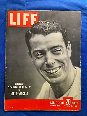 Joe DiMaggio Life Magazine Full Issue / August 1 1949 / New York Yankees Great • $19.95
