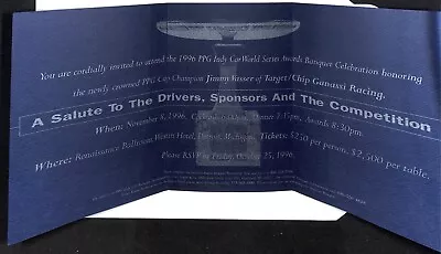 1996 PPG Indy Car World Series Awards Banquet Invitation RSVP - Racing - Scarce • $34.99