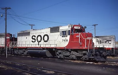 Original Slide SOO LINE SD40-2 #768 - Stevens Point WI 1976 • $3.95