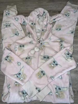 STAR WARS Slumber Munki Munki Baby Yoda Mandalorian   Pink One Piece Large EUC • $17.50