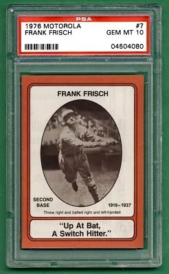 1976 Motorola # 7 Frankie FRISCH PSA 10 Flawess Gem Centered HOF • $78.20