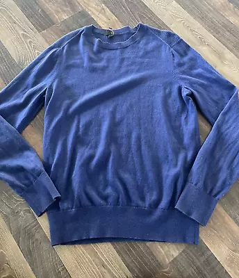 Banana Republic Sweater Men Size M Cotton/Cashmere Blend Blue Crew Neck • $15.90