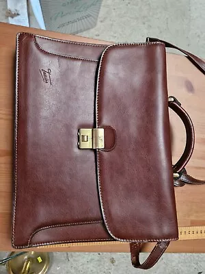 Vintage Leather Satchell Bag Briefcase France • $66