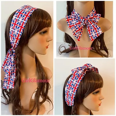 Union Jack Flag Headband Bandana Hairband Hair Tie  Band Scarf Royal Wedding A • £3.65