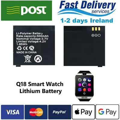  Lithium Battery 3.7V 500mAh Rechargeable Li-ion Polymer For Smart Watch Q18 • £7.13