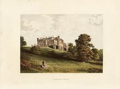 LAMBTON CASTLE Durham Chromolithography By F.O. Morris Public. 1880 • £13.18