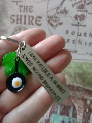 Hobbit/Lord Of The Rings Keyring Frying Pan Egg Wiv Quote & Green Leaf • £5.99