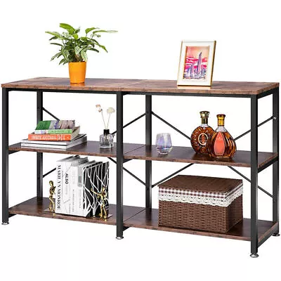 55'' 3-Tier Industrial Entryway Hallway Console Sofa Table Narrow Long W/ Shelfs • $79.99