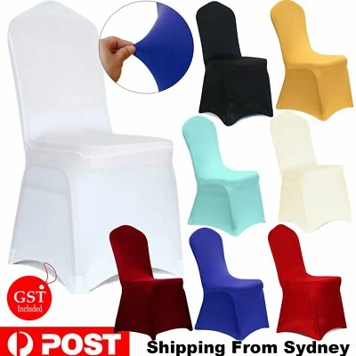 1-50x Chair Seat Covers Spandex Stretch Washable Banquet Dining Wedding Party • $6.99