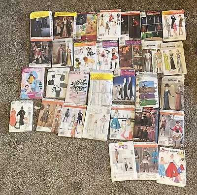 Vintage Sewing Pattern Lot Of 32+- Costumes - Women's Men's Children's All Sizes • $50