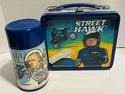 Vintage 1985 Street Hawk Metal Lunchbox & Thermos • $150