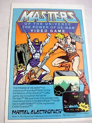 1984 Color Ad Masters Of The Universe The Power Of He-Man Video Game Mattel MOTU • $7.99