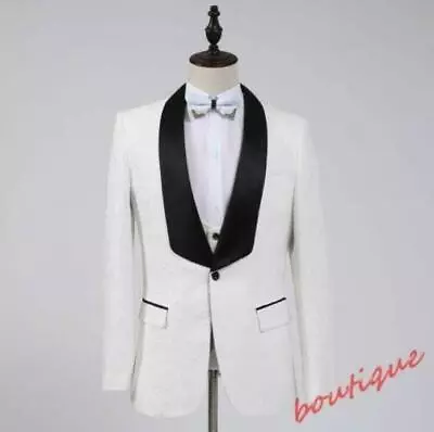 Men's Groom Wedding Suits Formal Business Clubwear Coats Vest Pants 3 PCS Sets • $101.99
