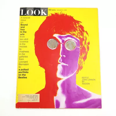 Look Magazine John Lennon Avedon Cover -Pull Out January 9 1968 • $75