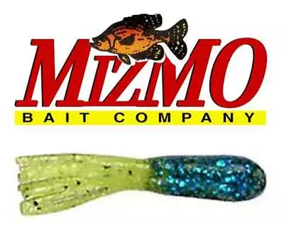 Mizmo Tubes Crappie Panfish 1.5 Inch Dusters 11310 Blue Glitter Chartreuse Tail • $5.99