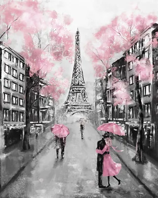 Paris Eiffel Tower Romantic Gorgeous Painting Canvas Print Home Decor Wall Art  • $86.90